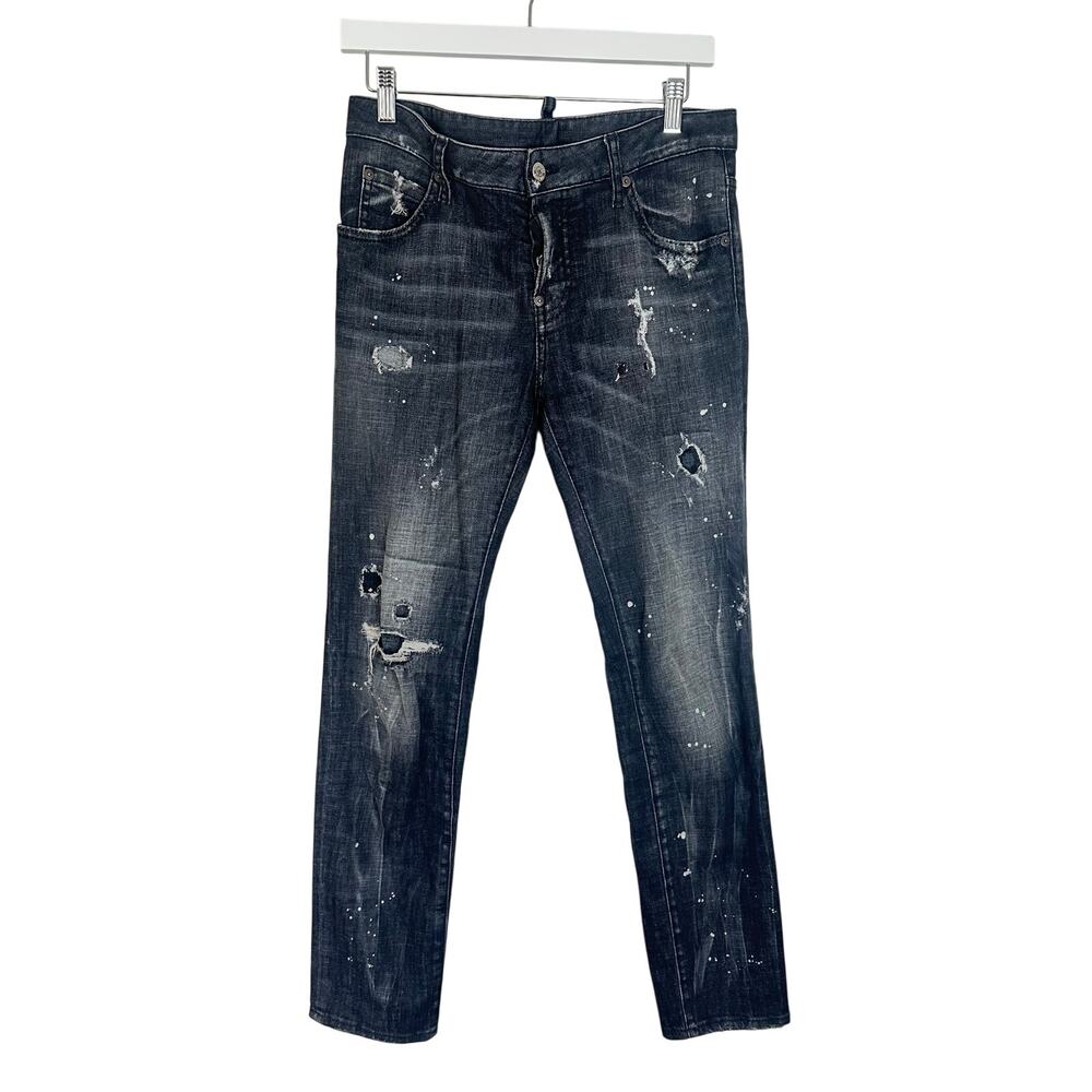 DSquared2 (IT 36) Cool Girl Paint Splatter Distressed Skinny Jeans Indie Sleaze